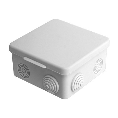 Коробка расп. ОП 105х105х56мм IP54 7 вводов (4 гермоввода; колодка 10А) белый E.p.plast