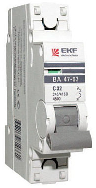 Автоматический выключатель 1P  40A (C) 4,5kA ВА 47-63 EKF PROxima