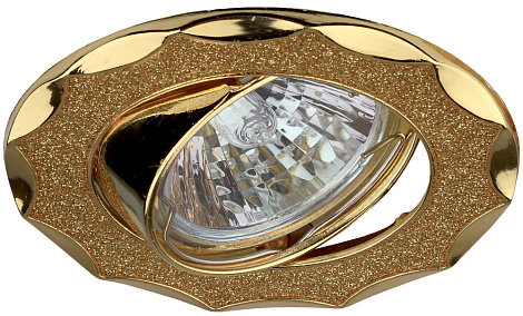 Светильник ЭРА встр декор звезда со стеклянной крошкой MR16 12V/220V 50W золото/золото C0043756