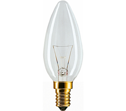 Лампа накаливания Е14 60Вт 230В свеча прозр. B35 CL Philips