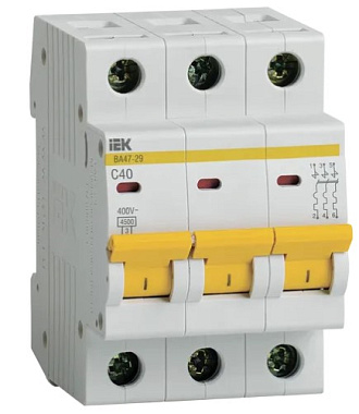 Автоматический выключатель 3P  40A (C) 4,5kA ВА 47-29 IEK