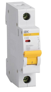 Автоматический выключатель 1P  40A (C) 4,5kA ВА 47-29 IEK