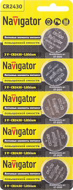 Элемент питания (типоразмер 2430) литиевой Navigator 94 781